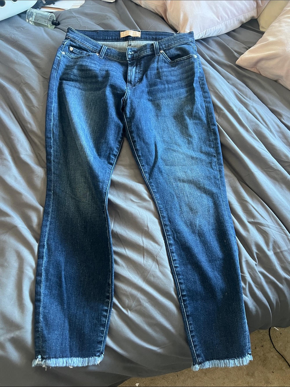 7 for All Mankind Dark Blue Straight-Leg Jeans - Casual Everyday Denim